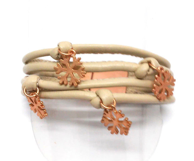 Armband "Schneeflocke" roségold/creme