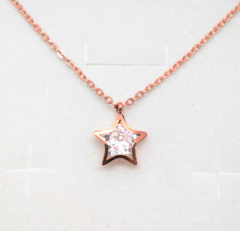Edelstahlcollier "Stern" rosé gold Zirkonia inkl. Etui