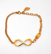 Edelstahlarmband "Unendlichkeitsschleife" gold  Zirkonia inkl. Etui