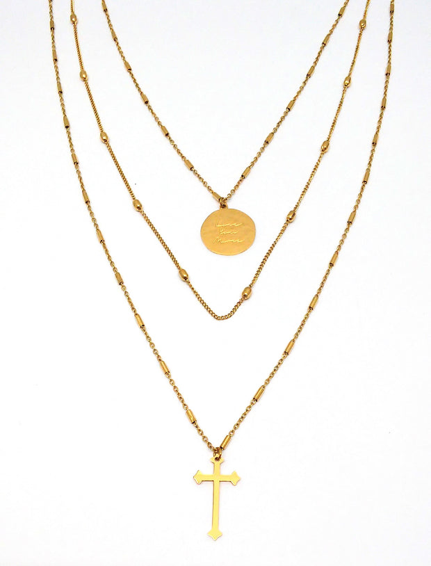Collier 3-rhg.  gold