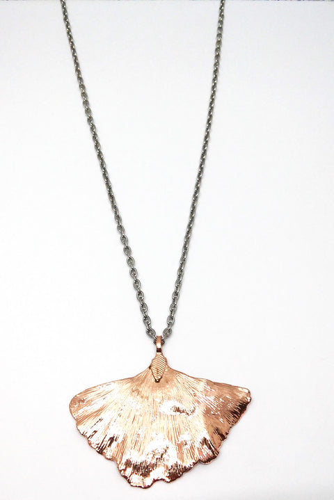 Kette "Gingkoblatt" rhodiniert/rosé gold