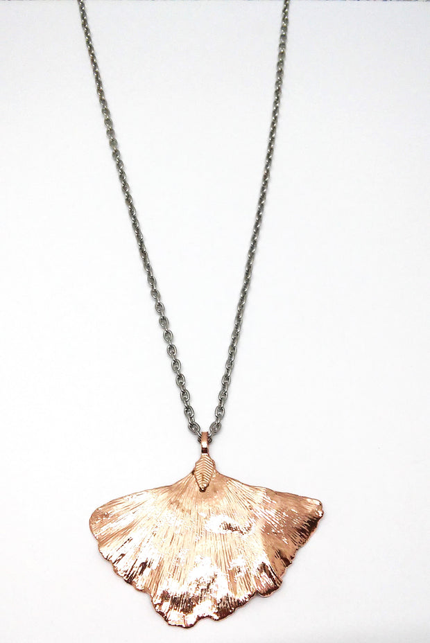 Kette "Gingkoblatt" rhodiniert/rosé gold