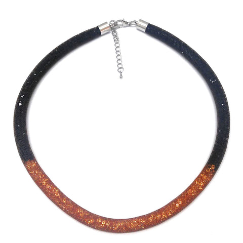 Glitzercollier rh/braun