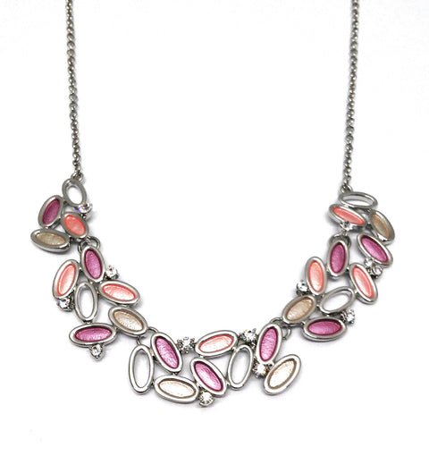 Collier rhodiniert rosa  Kristall