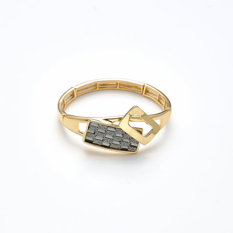 Armband elastisch vergoldet  black diamond