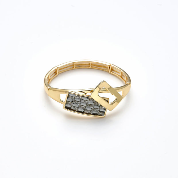 Armband elastisch vergoldet  black diamond