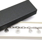 Edelstahlarmband "Lebensbäume" Zirkonia inkl. Etui