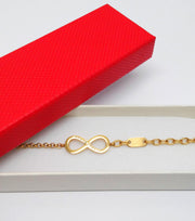 Edelstahlarmband "Unendlichkeitsschleife" gold  Zirkonia inkl. Etui
