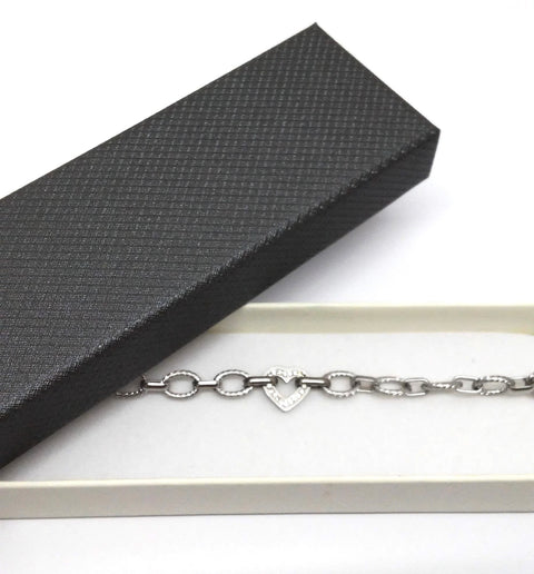 Edelstahlarmband "Herz" Zirkonia inkl.Etui