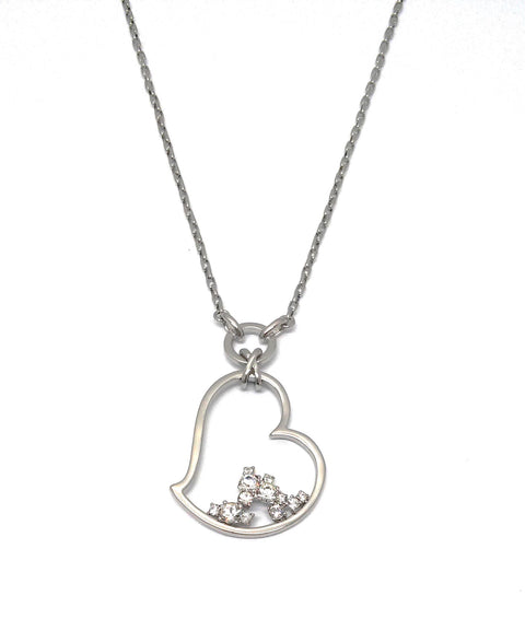 Collier  rhodiniert  Kristall