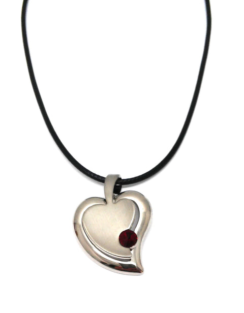 Collier "Herz"  rhodiniert  Kristallstein siam