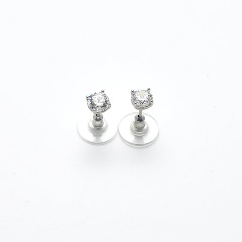 Ohrstecker rhodiniert Zirkonia