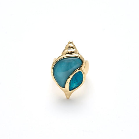 Ring elastisch vergoldet  türkis