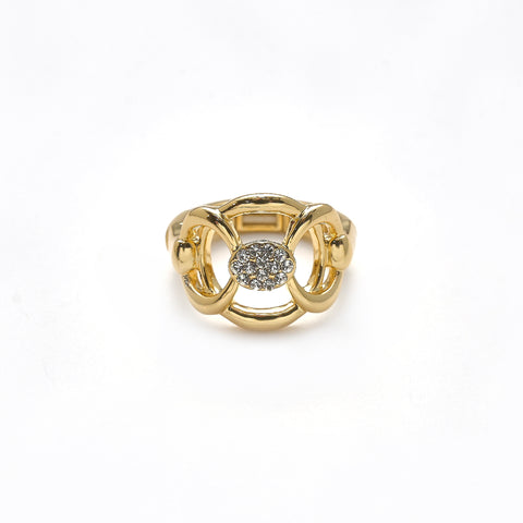 Ring elastisch vergoldet   Kristall