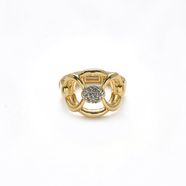 Ring elastisch vergoldet   Kristall