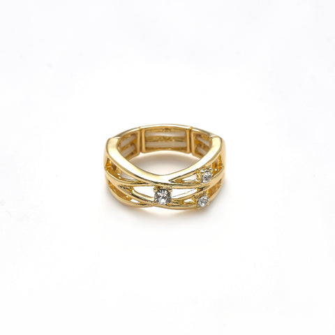 Ring elastisch vergoldet   Kristall