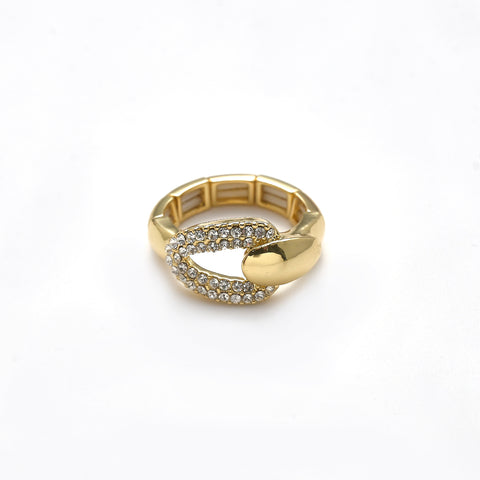 Ring elastisch vergoldet   Kristall