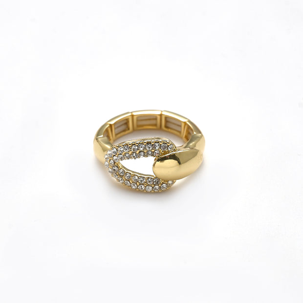 Ring elastisch vergoldet   Kristall