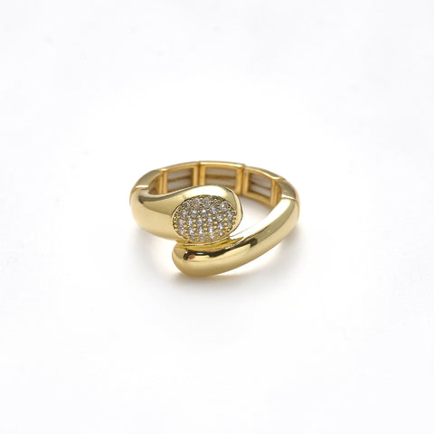 Ring elastisch vergoldet   Zirkonia