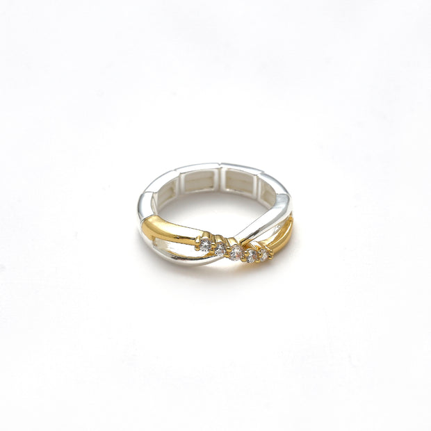 Ring elastisch bi-color   Zirkonia