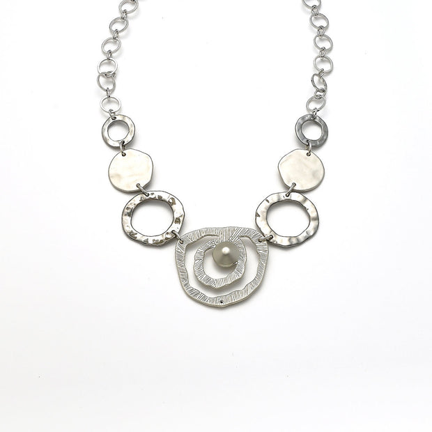 Collier rhodiniert  gunmetall  Kristall