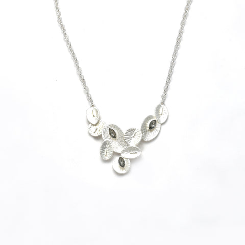 Collier versilbert   Kristall black diamond