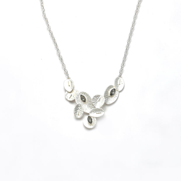 Collier versilbert   Kristall black diamond