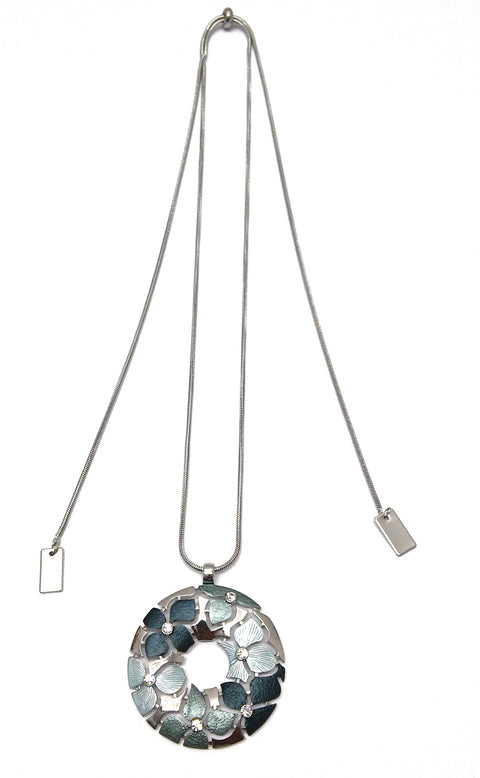 Collier rhodiniert grüntöne