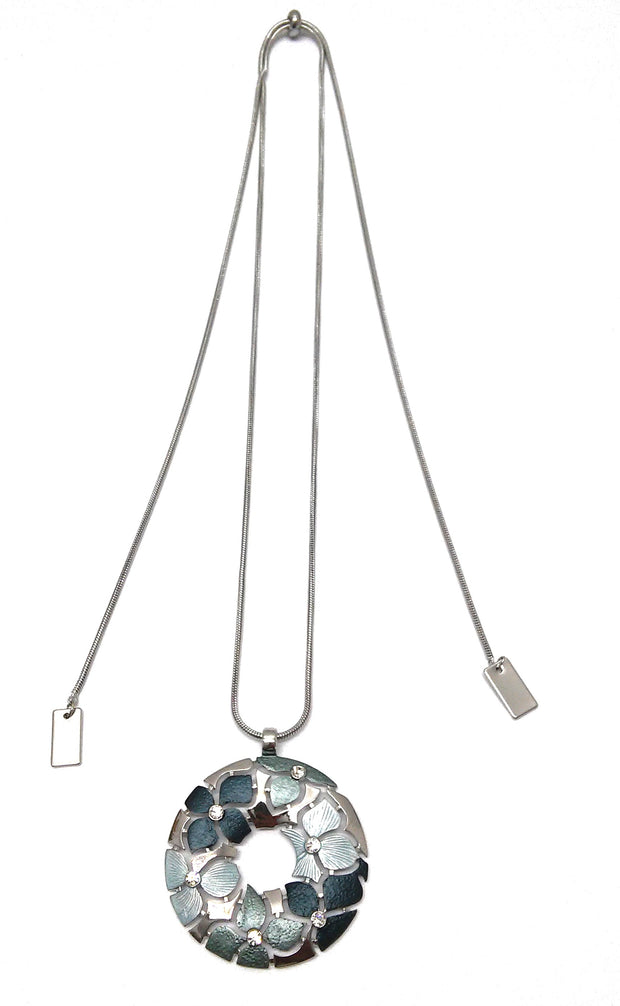 Collier rhodiniert grüntöne