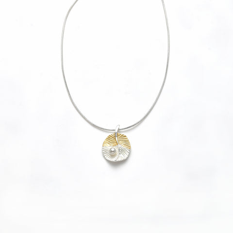 Collier bi-color   Perle weiß