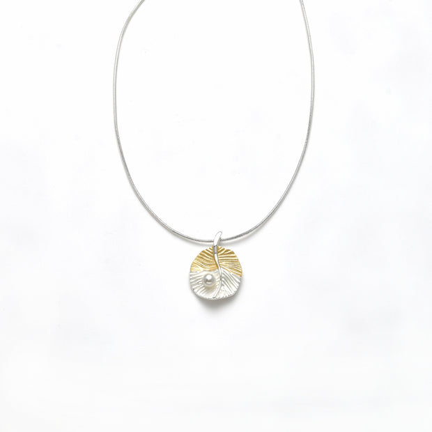 Collier bi-color   Perle weiß