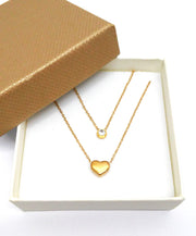 Edelstahlcollier 2-rhg. gold Zirkonia inkl. Etui