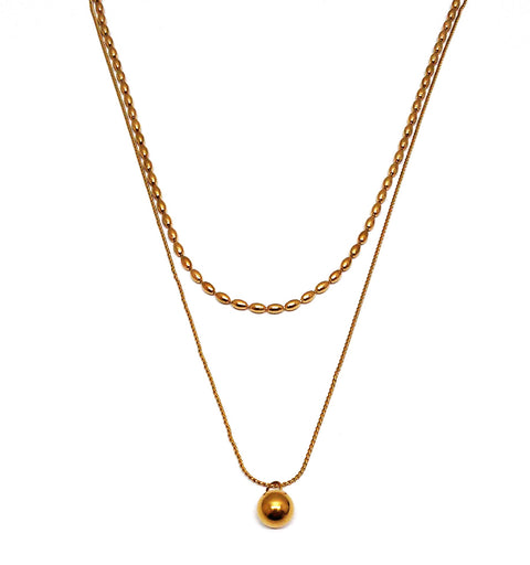 Edelstahlkette 2-rhg. gold