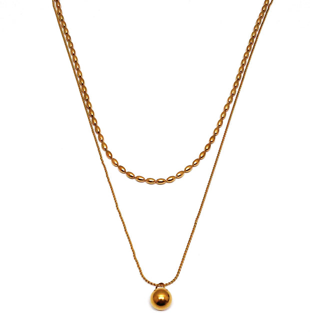 Edelstahlkette 2-rhg. gold