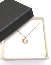Edelstahlcollier "Herz mit Schmetterling" rosé gold inkl. Etui