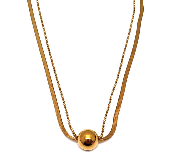 Edelstahlkette 2-rhg. gold