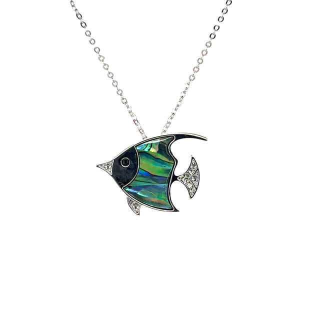 Collier rhodiniert     Fisch