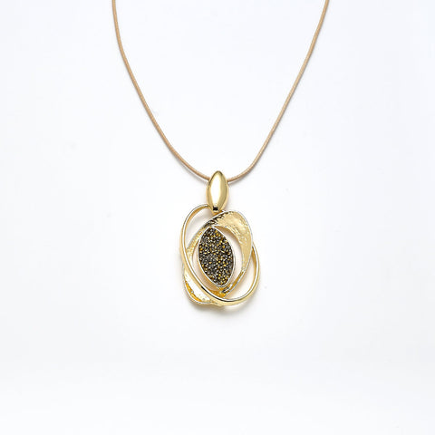 Collier vergoldet  Kristall black diamond