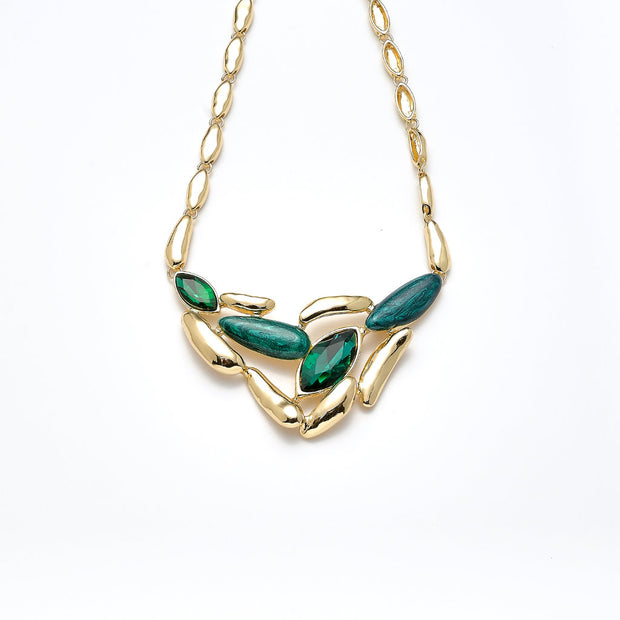 Collier vergoldet grün