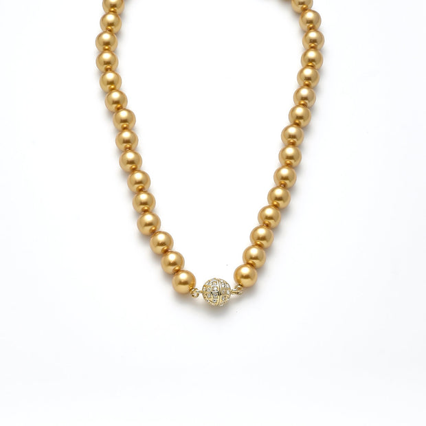 Collier vergoldet   Perle gold