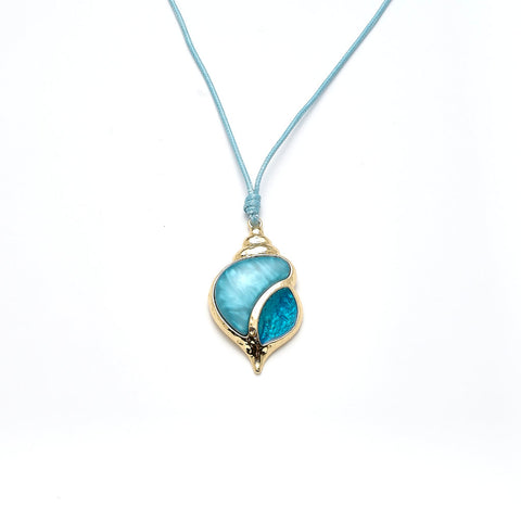 Lange Kette vergoldet    türkis   90cm