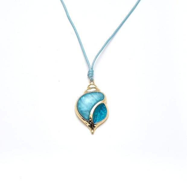 Lange Kette vergoldet    türkis   90cm