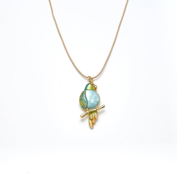 Lange Kette vergoldet bunt