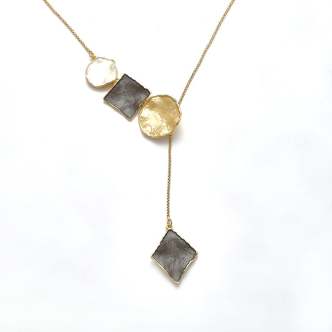 Kette   gold  braun  weiß