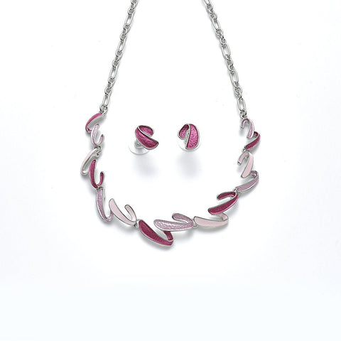Garnitur rhodiniert  pink/fuchsia