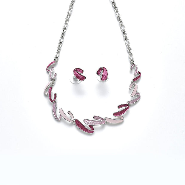 Garnitur rhodiniert  pink/fuchsia