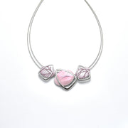 Collier rhodiniert  rosa
