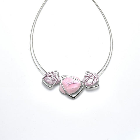 Collier rhodiniert  rosa