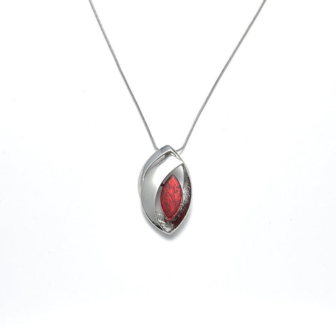 Collier rhodiniert  rot
