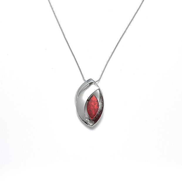 Collier rhodiniert  rot